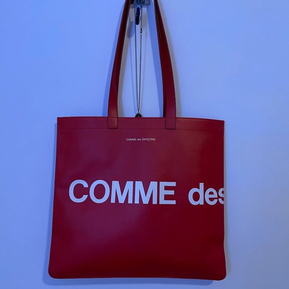 Comme des Garçons Red Huge Logo Tote - Picture 2 of 6